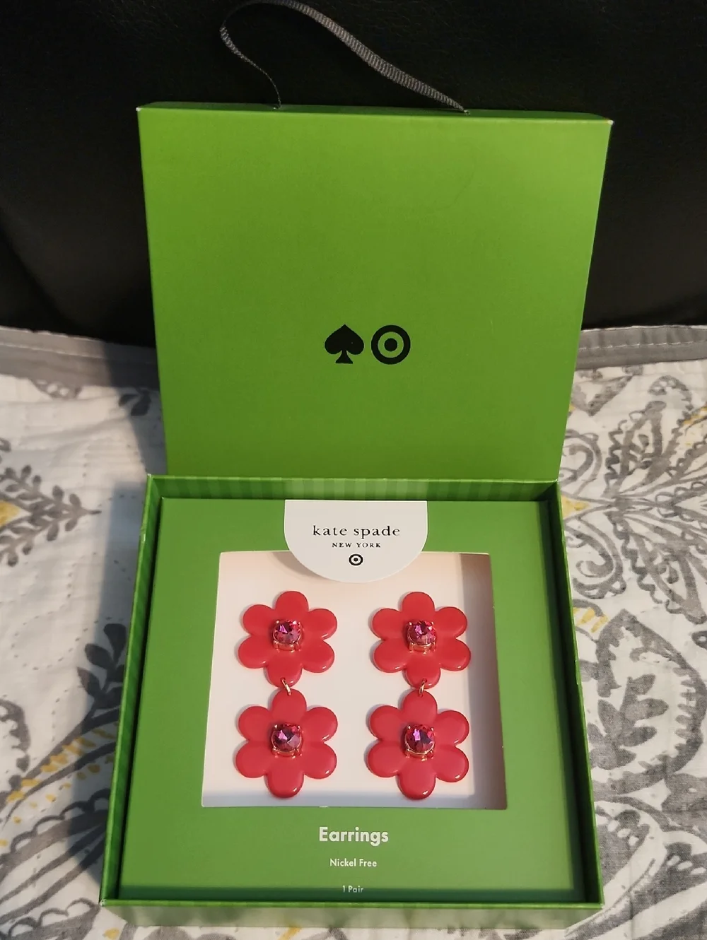 Kate Spade Red Floral Jewelry Earrings